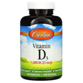 Carlson Vitamin D3 25 mcg (1.000 IU) 360 viên 088395145605