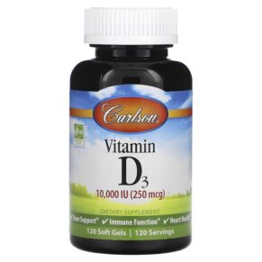 Carlson Vitamin D3 250 mcg (10.000 IU) 120 viên 088395014215