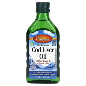Carlson Wild Norwegian Cod Liver Oil 8.4 fl oz (250 ml) 088395013218