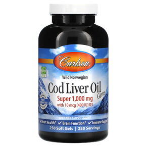 Carlson Wild Norwegian Cod Liver Oil Gems 1.000 mg 250 viên 088395013027