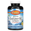 Carlson Wild Norwegian Cod Liver Oil Gems Low Vitamin A Natural Lemon 230 mg 150 viên 088395013911