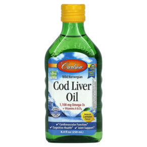 Carlson Wild Norwegian Cod Liver Oil Natural Lemon 1.000 mg 8.4 fl oz (250 ml) 088395013515