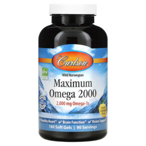 Carlson Wild Norwegian Maximum Omega 2000 Natural Lemon 1.000 mg 180 viên 088395172205