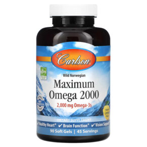Carlson Wild Norwegian Maximum Omega 2000 Natural Lemon 1.000 mg 90 viên 088395172106