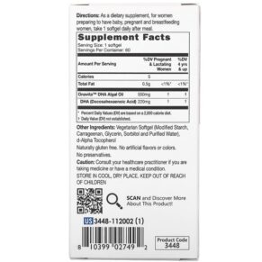 Catalo Naturals Algae DHA for Pregnancy 60 Softgels 810399027492