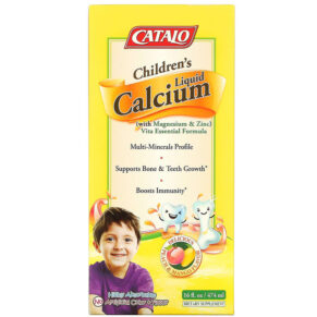 Catalo Naturals Children's Liquid Calcium + Magnesium & Zinc Peach & Mango 16 fl oz (474 ml) 810399025740