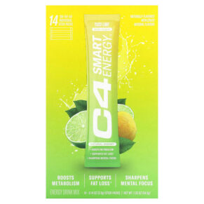 Cellucor C4 Smart Energy Drink Mix Yuzu Lime 14 Sticks 0.14 oz (3.9 g) 842595126983