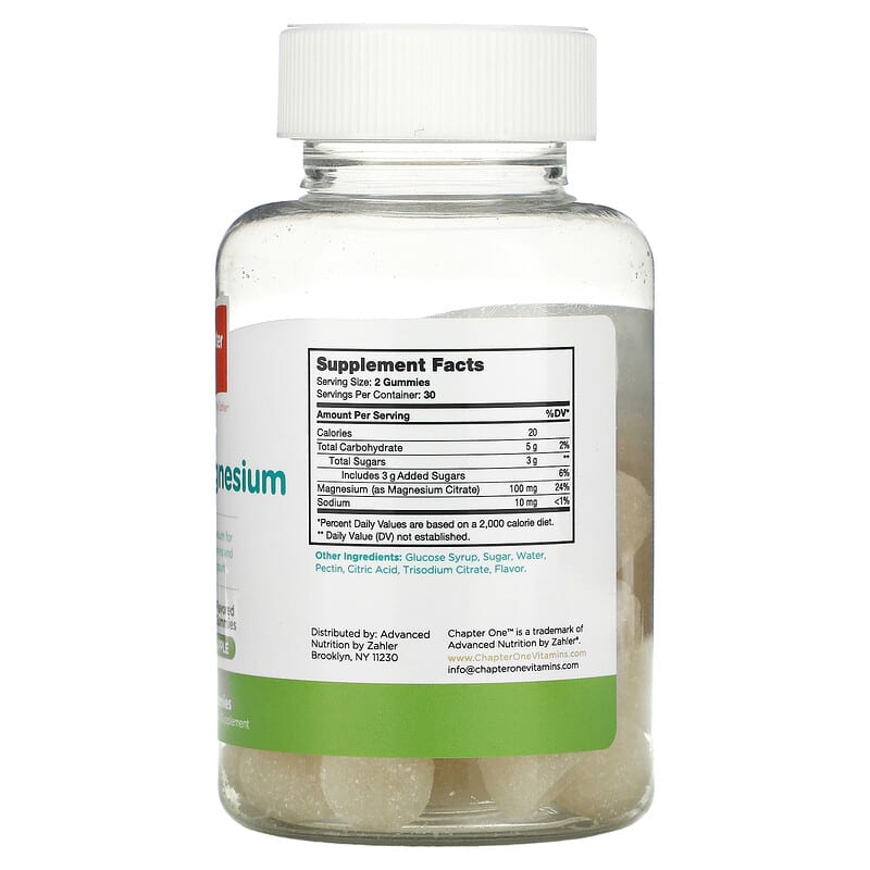 Chapter One M is for Magnesium Apple 60 Gummies 8 Thành phần vi chất Chapter One M is for Magnesium Apple 60 viên 848998041250