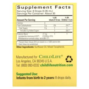 ChildLife Essentials InfantBiotics Probiotic Drops 2.6 Billion CFU 0.36 fl oz (10.5 ml) 608274166004