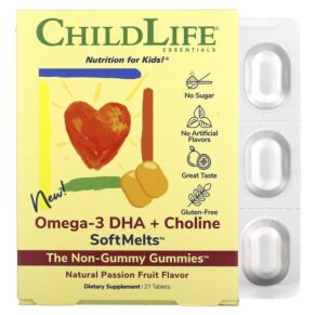 ChildLife Essentials Omega-3 DHA + Choline SoftMelts Natural Passion Fruit 27 viên 608274110502