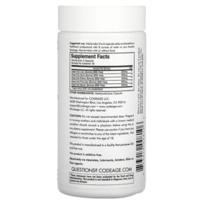 Codeage Grass-Fed Beef Organs Pasture-Raised 180 Capsules 853919008106