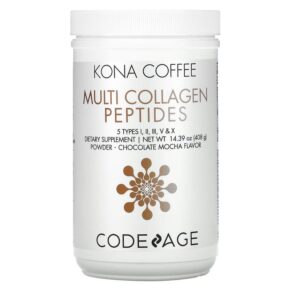 Codeage Kona Coffee Multi Collagen Peptides 5 Types I II III V X Chocolate Mocha 14.39 oz (408 g) 853919008359