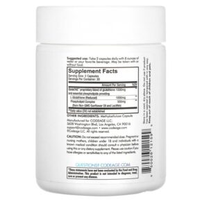 Codeage Liposomal Glutathione 500 mg 60 Capsules 850026121599