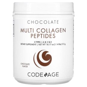 Codeage Multi Collagen Peptides 5 Types Collagen I II III V & X Chocolate 18.17 oz (515 g) 853919008199