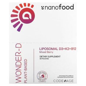 Codeage Nanofood Liposomal D3+K2+B12 Mixed Berry 30 Pouches 0.3 fl oz (10 ml) 850026121711
