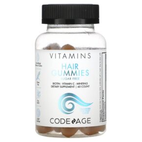 Codeage Vitamins Hair Sugar Free Biotin Vitamin C Minerals Strawberry Coconut 60 Count 850026121117