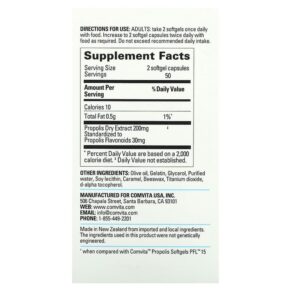 Comvita Propolis Extra Strength PFL 30 100 Softgels Capsules 9400501201202