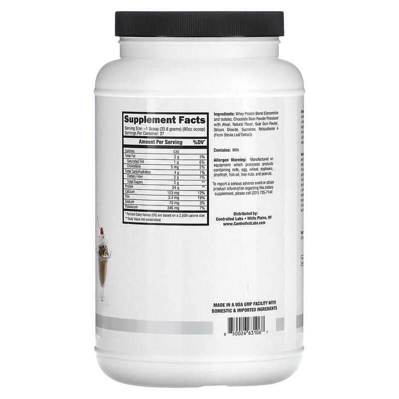 Controlled Labs Pro More Protein Matrix Chocolate Ice Cream Sunday 2.1 lb (961 g) 8 Thành phần vi chất Controlled Labs Pro More Protein Matrix Chocolate Ice Cream Sunday 2.1 lb (961 g) 850026631067