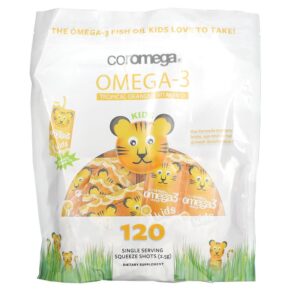 Coromega Kids Omega-3 Tropical Orange + Vitamin D 120 Single Serving Squeeze Shots 2.5 g 689269455525