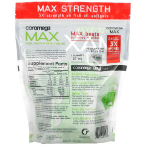 Coromega Max High Concentrate Omega-3 Fish Oil Coconut Bliss 90 Squeeze Shots 2.5 g Each 3 Coromega Max High Concentrate Omega-3 Fish Oil Coconut Bliss 90 Squeeze Shots 2.5 g Each 689269455761