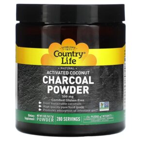 Country Life Activated Coconut Charcoal Powder 500 mg 5 oz (141.7 g) 015794034957