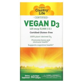 Country Life Certified Vegan D3 125 mcg (5.000 IU) 60 viên 015794058212