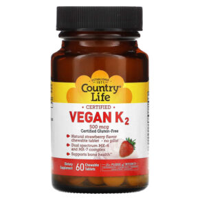 Country Life Certified Vegan K2 Strawberry 500 mcg 60 viên 015794080152