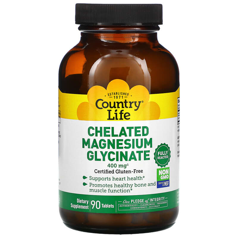 Country Life Chelated Magnesium Glycinate 133 mg 90 Tablets 1 Country Life Chelated Magnesium Glycinate 133 mg 90 viên 015794026808