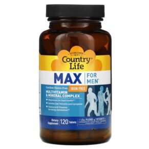 Country Life Max cho Nam Multivitamin & Mineral Complex Iron-Free 120 viên 015794081364