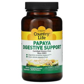 Country Life Papaya Digestive Support Pineapple Papaya 500 bánh 015794053880