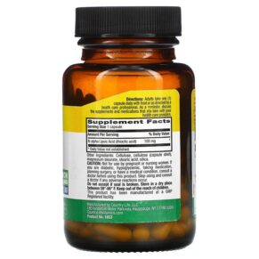 Country Life R-Lipoic Acid 100 mg 60 Vegan Capsules 015794016533