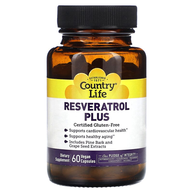 Country Life Resveratrol Plus 60 Vegan Capsules 1 Country Life Resveratrol Plus 60 viên 015794073178