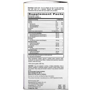 Country Life Ultra Concentrated Omega 3-6-9 Complete Natural Lemon 90 Softgels 015794041009