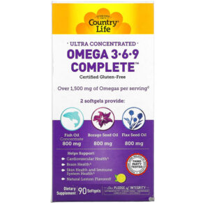 Country Life Ultra Concentrated Omega 3-6-9 Complete Natural Lemon 90 viên 015794041009
