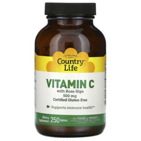 Country Life Vitamin C + Rose Hips 500 mg 250 viên 015794067948