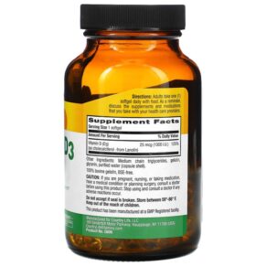 Country Life Vitamin D3 25 mcg (1.000 I.U.) 200 Softgels 015794058069
