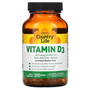Country Life Vitamin D3 62.5 mcg (2.500 I.U.) 200 viên 015794058052