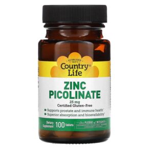 Country Life Zinc Picolinate 25 mg 100 viên 015794029670