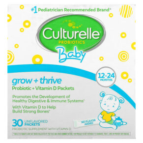 Culturelle Probiotics Baby Grow + Thrive Probiotics + Vitamin D gói 12-24 Months Unflavored 30 gói 049100400549