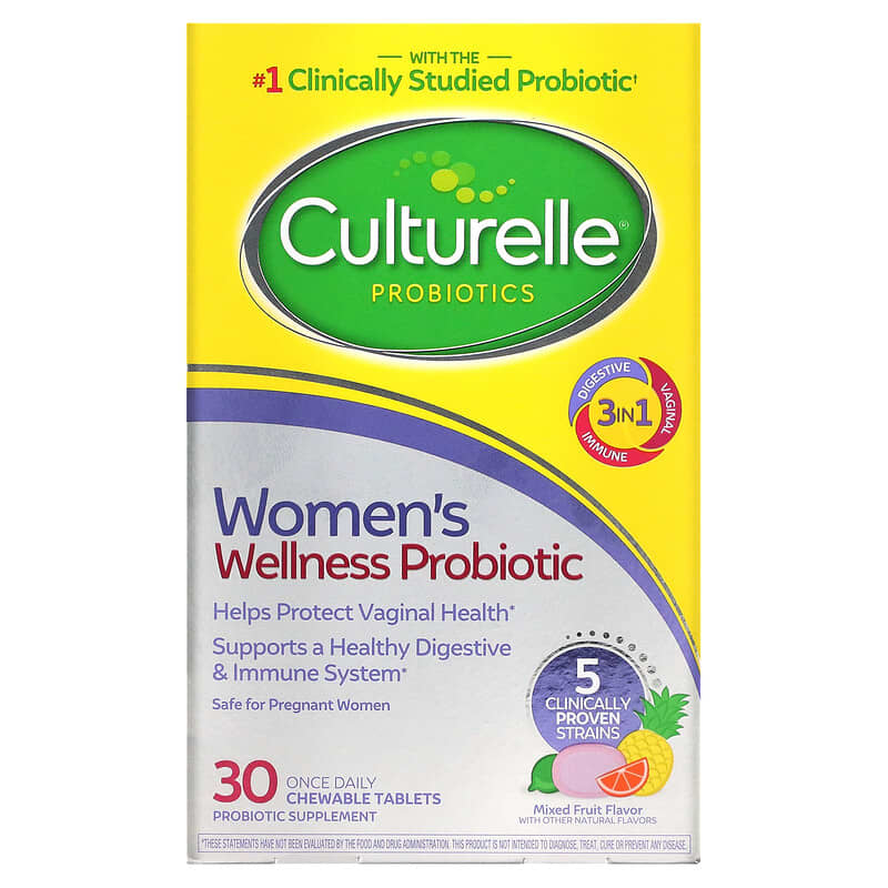 Culturelle Probiotics Women's Wellness Probiotic Mixed Fruit 30 Chewable Tablets 1 Culturelle Probiotics Women's Wellness Probiotic Mixed Fruit 30 viên 049100401492