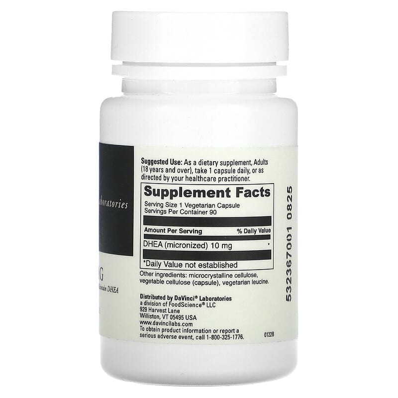 DaVinci Laboratories of Vermont Micronized DHEA 10 mg 90 Capsules 8 Thành phần vi chất DaVinci Laboratories of Vermont Micronized DHEA 10 mg 90 viên 026664249395