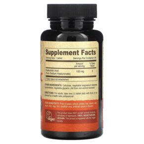 Deva Vegan Hyaluronic Acid 100 mg 90 Tablets 895634000454