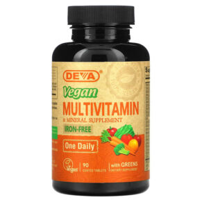 Deva Vegan Multivitamin & Mineral Supplement + Greens Iron Free 90 viên 895634000195