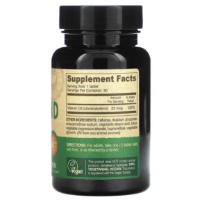 Deva Vegan Vitamin D 1.000 IU 90 Tablets 895634000591