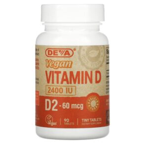 Deva Vegan Vitamin D D2 60 mcg (2.400 IU) 90 viên 895634000331