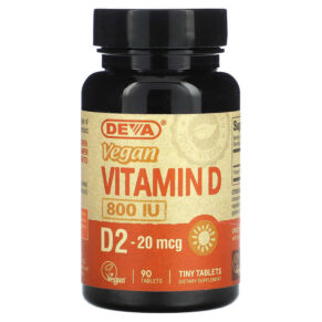 Deva Vegan Vitamin D2 20 mcg (800 IU) 90 viên 895634000270