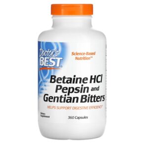 Doctor's Best Betaine HCL Pepsin & Gentian Bitters 360 viên 753950003156