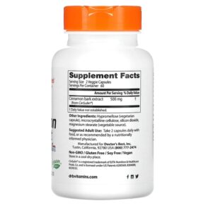 Doctor's Best Cinnamon Extract with CinSulin 250 mg 120 Veggie Caps 753950004634