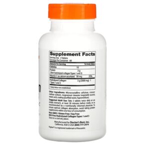 Doctor's Best Collagen Types 1 and 3 with Peptan and Vitamin C 1.000 mg 180 Tablets 3 Doctor's Best Collagen Types 1 and 3 with Peptan and Vitamin C 1.000 mg 180 Tablets 753950002043