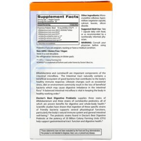 Doctor's Best Digestive Probiotic with Howaru 20 Billion CFU 30 Veggie Caps 753950003620